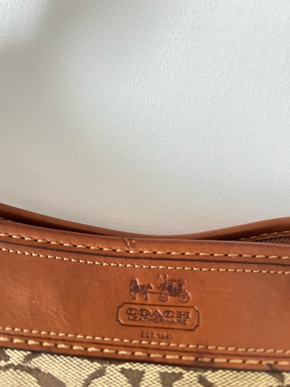 COACH Signature Canvas Shoulder Bag in Brown - Picture 6 of 15